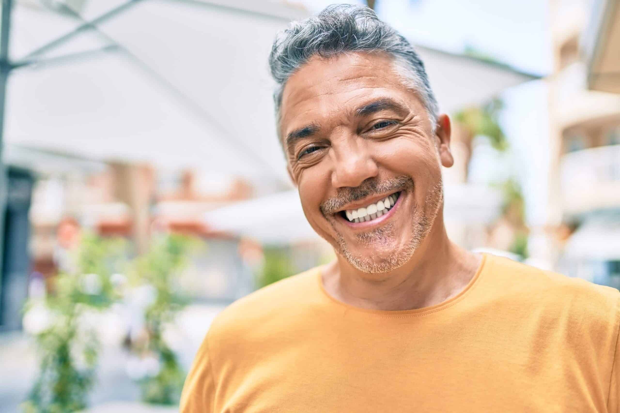 Smiling man outdoors